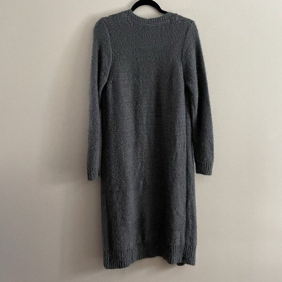 Room 34 Women M Gray Alpaca Blend Knit Open Front Duster Eyelash Cardigan NWT - Picture 11 of 11